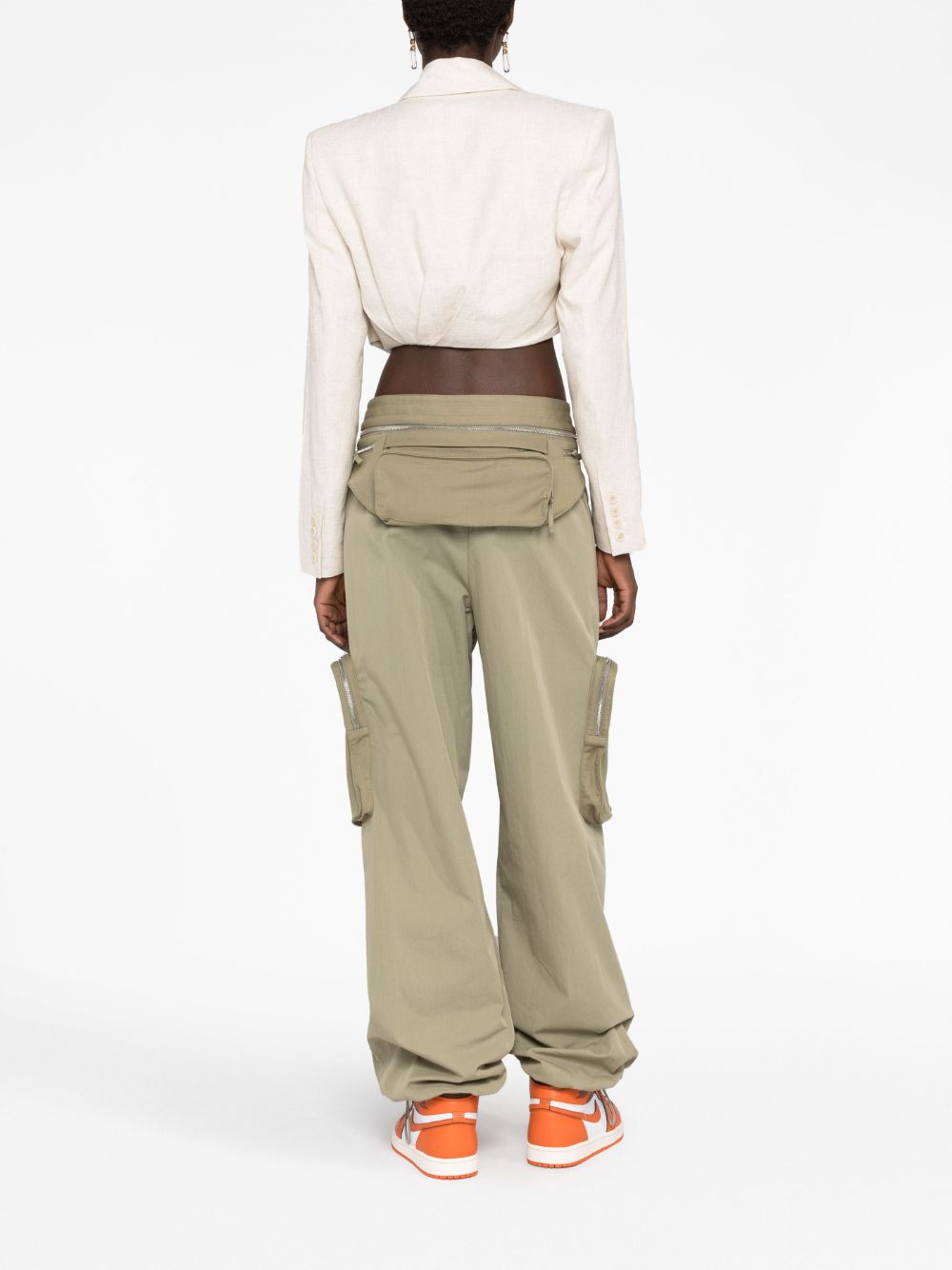 Shop Jacquemus La Veste Bahia Cropped Blazer In Neutrals