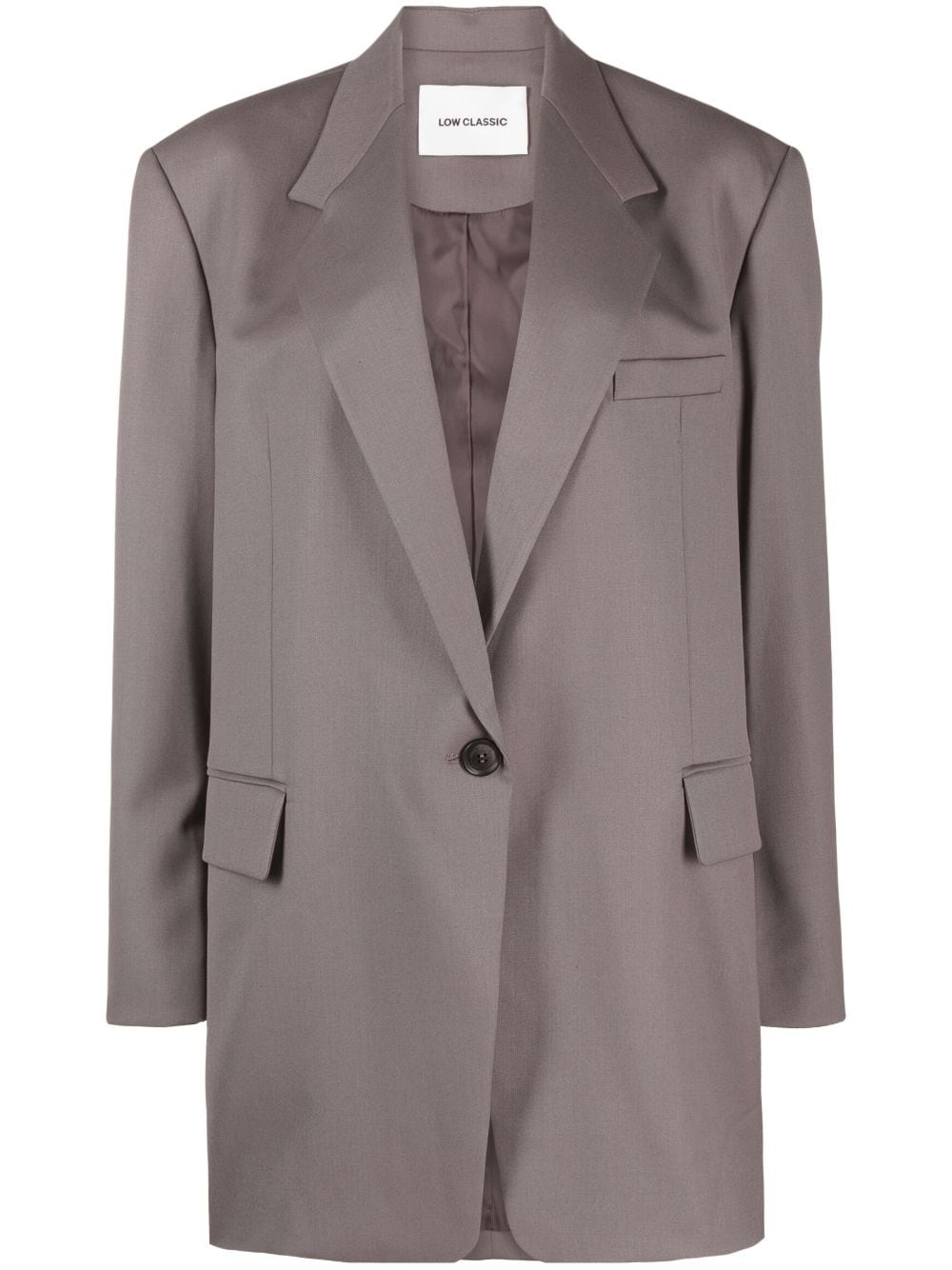 Low Classic Single-breasted Tailored Blazer In Grey
