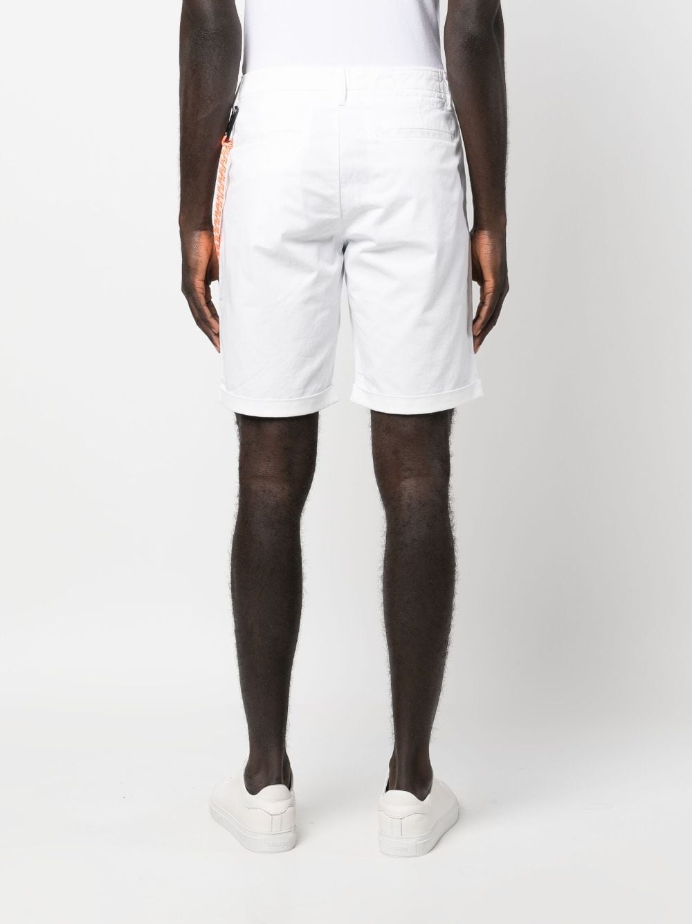 Shop Sun 68 Four-pocket Cotton Bermuda Shorts In White