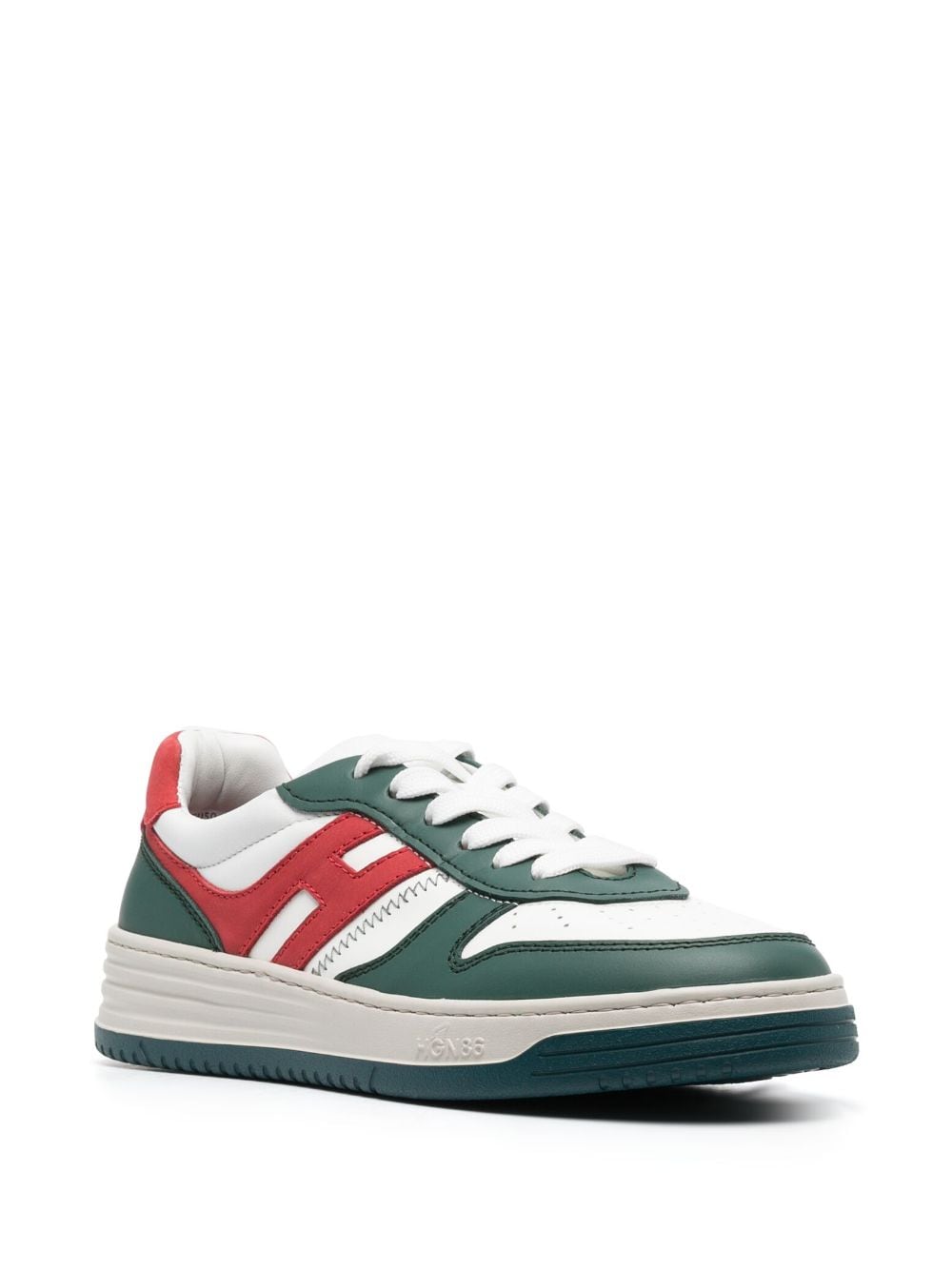 Shop Hogan H630 Panelled Sneakers In 945u White Green