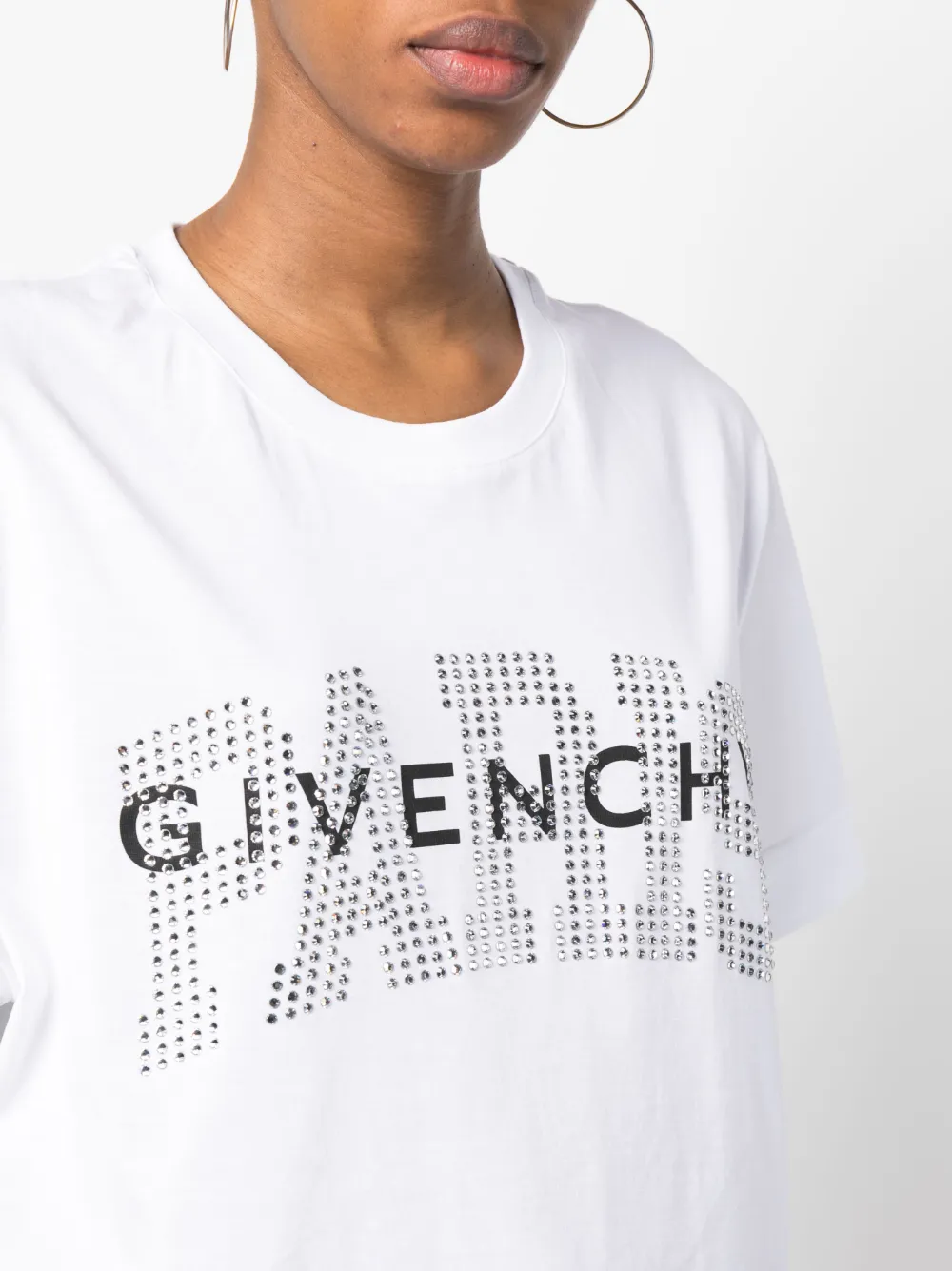 Givenchy T-shirt verfraaid met stras Wit