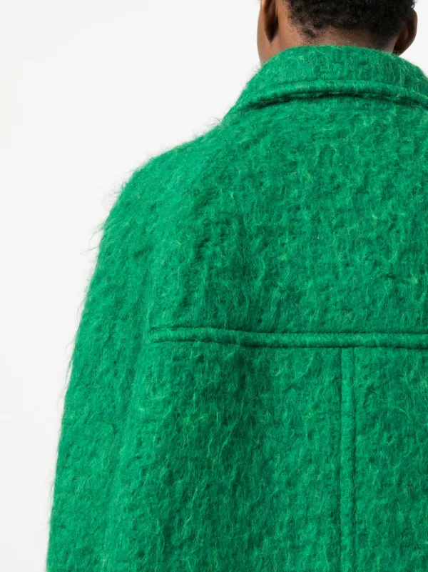 Zara green fleece outlet coat