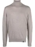 Fay fine-knit roll-neck sweatshirt - Neutrals