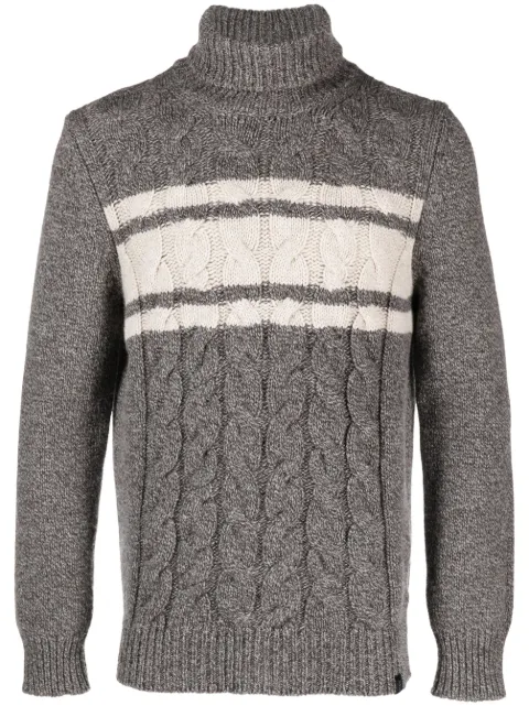 Fay cable-knit roll-neck jumper