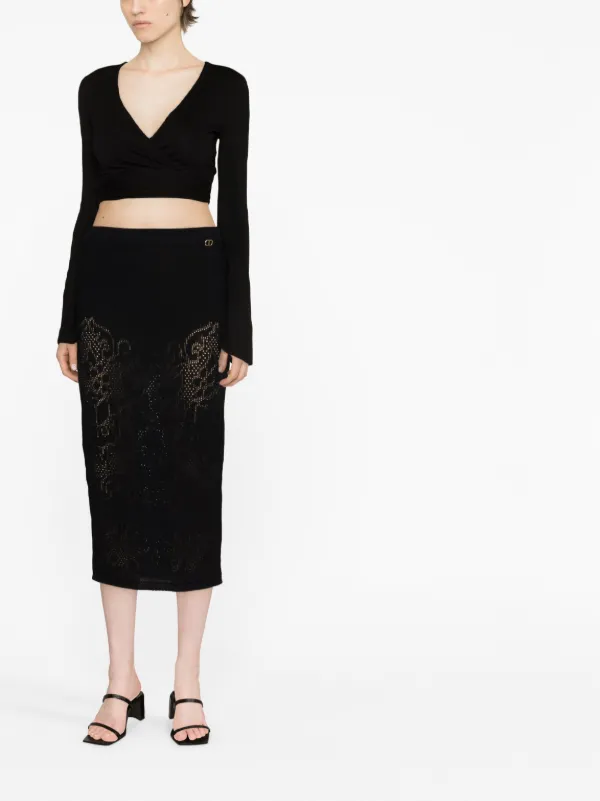 TWINSET openwork-knit Skirt - Farfetch