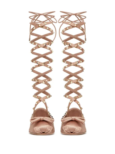 Valentino Garavani Rockstud satin ballerina shoes WS0HQ2SWH - 3