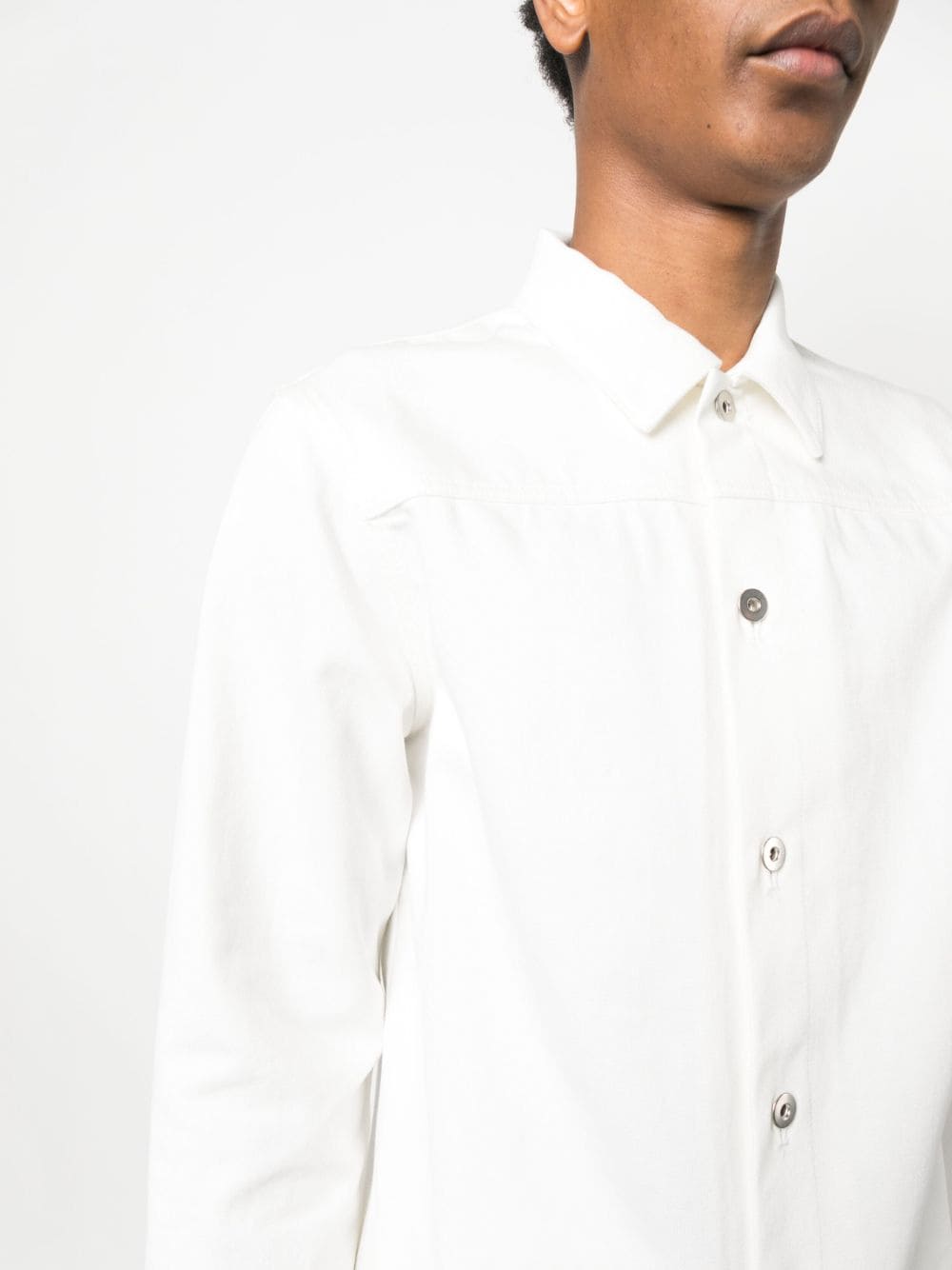 Shop Jil Sander Button-up Denim Shirt In White
