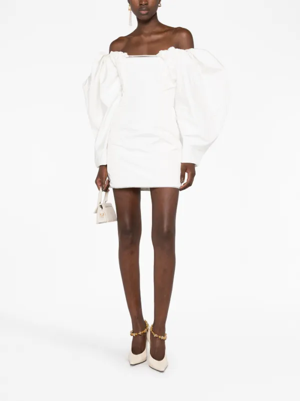Jacquemus La Robe Taffetas Minidress | White | FARFETCH NZ