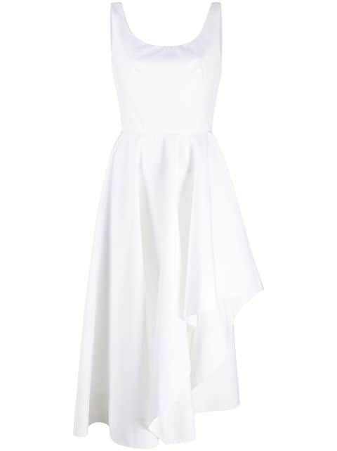 Alexander McQueen - asymmetric sleeveless midi dress