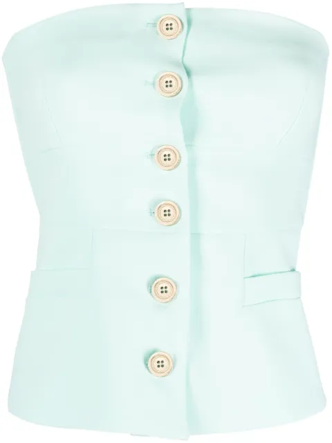 PINKO strapless button-up top