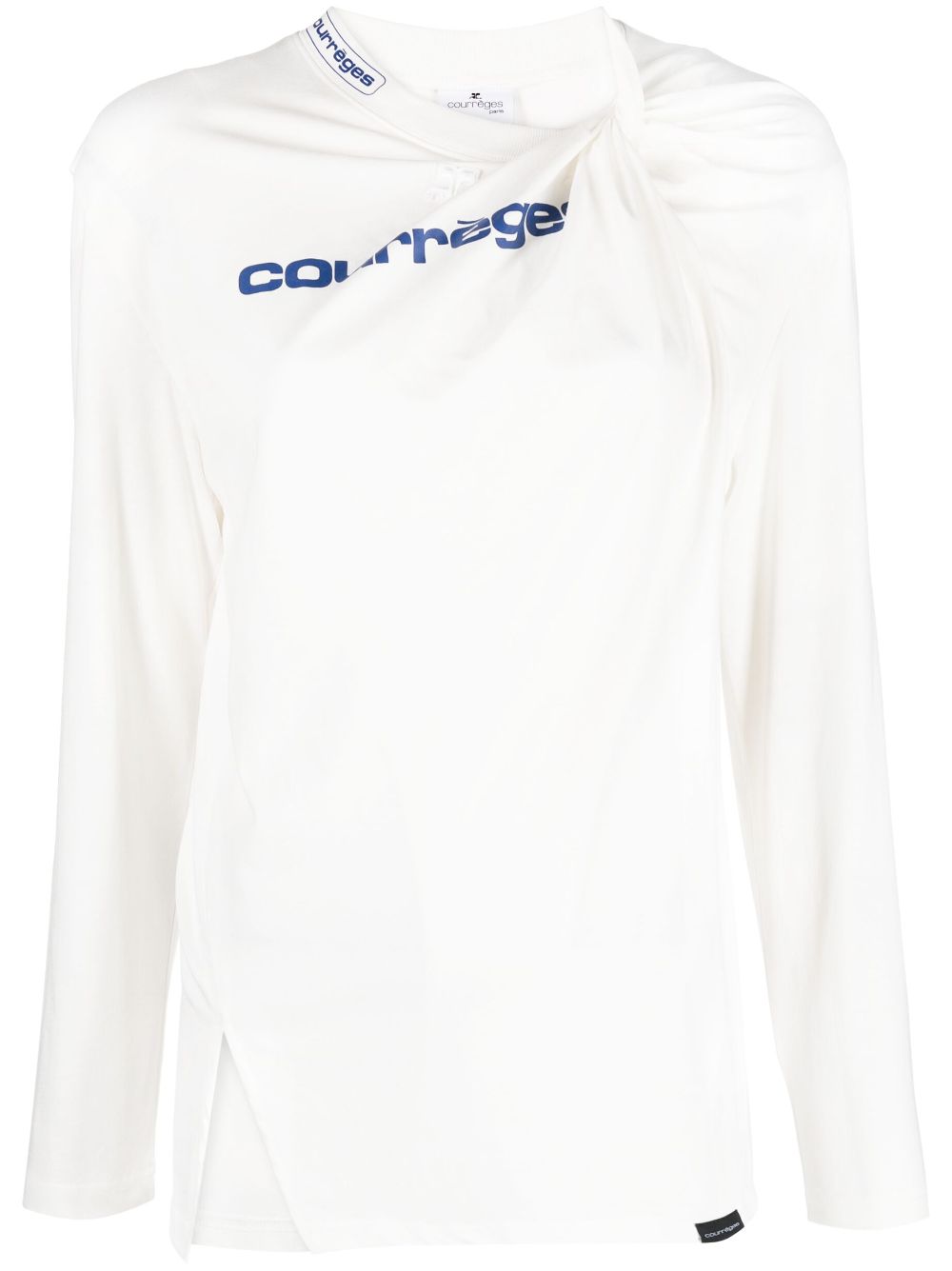 Shop Courrèges Double-layer Asymmetric Jersey In White