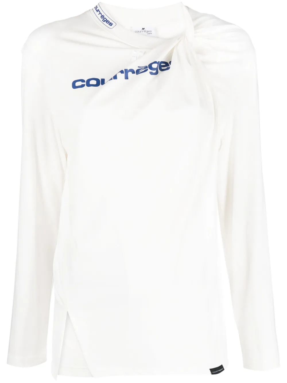 Shop Courrèges Double-layer Asymmetric Jersey In White