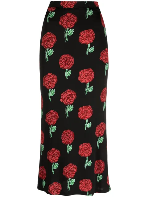Versace Jeans Couture high-waisted floral-print skirt