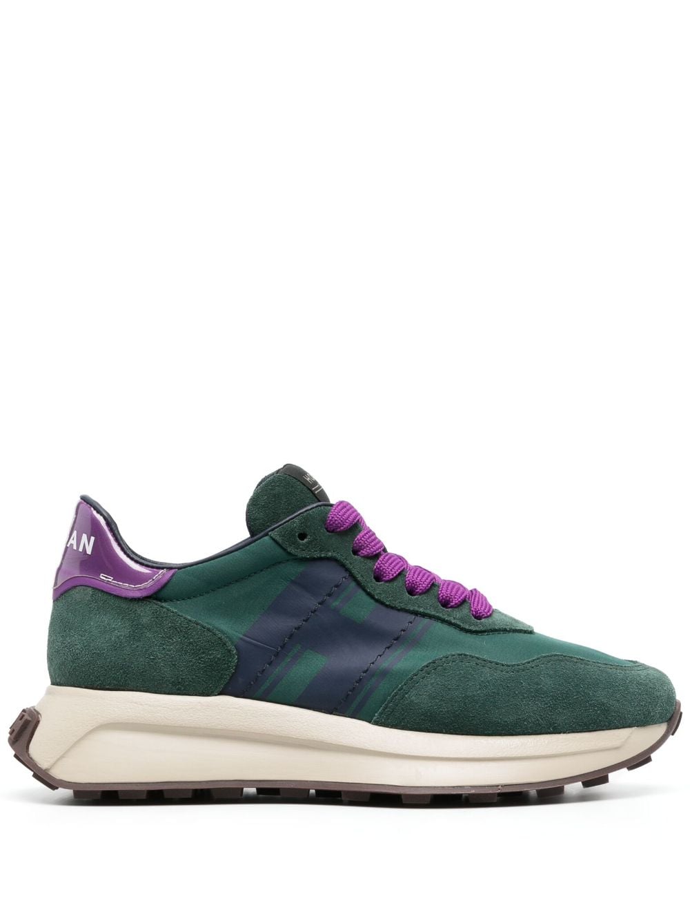 Shop Hogan H641 Lace-up Sneakers In Green