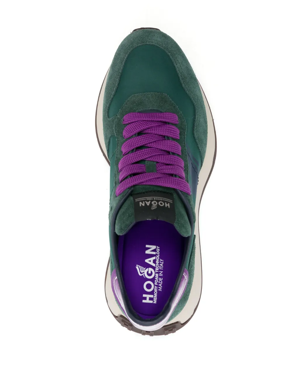 Shop Hogan H641 Lace-up Sneakers In Green