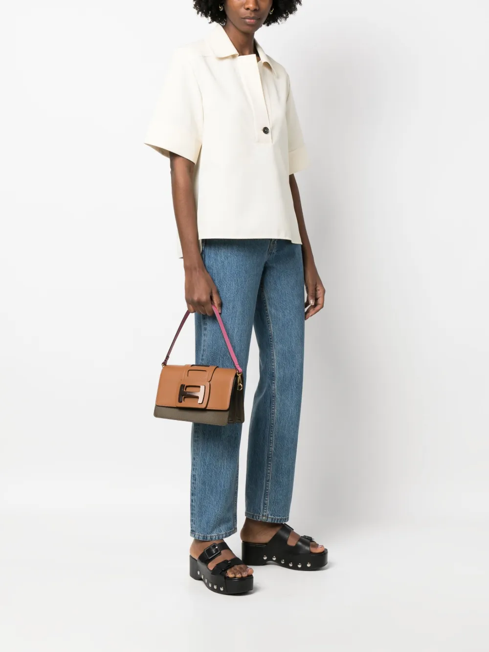 Hogan H-Bag leren schoudertas - Bruin