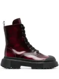 Hogan lace-up combat boots - Red