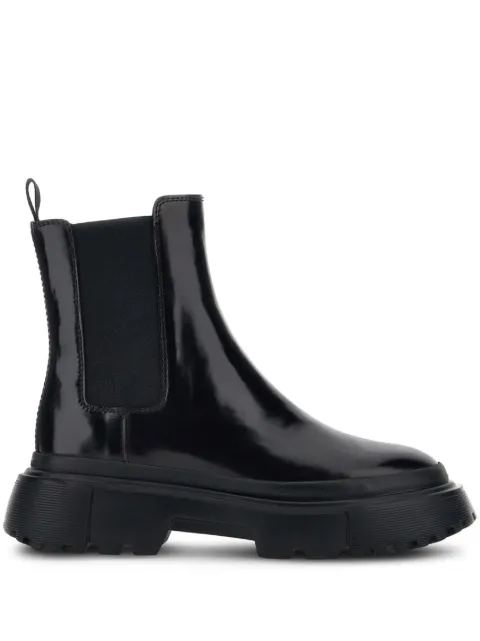 Hogan patent-leather Chelsea boots