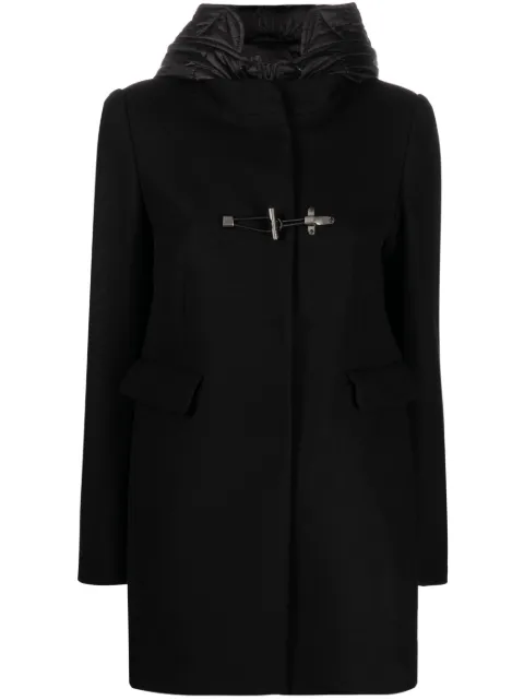 Fay toggle-fastening hooded coat