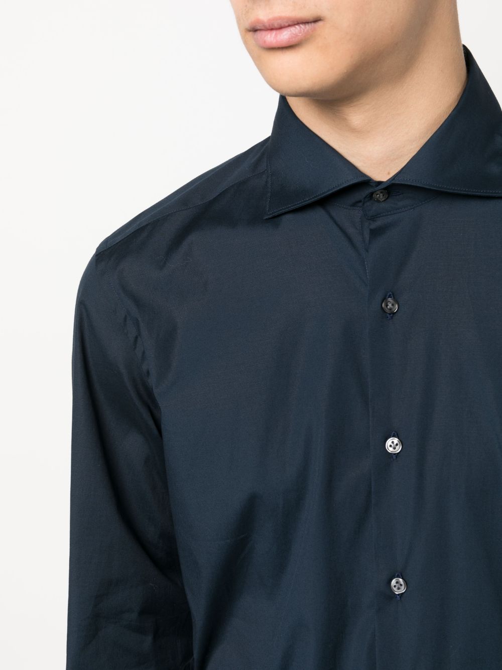 Shop Fay Spread-collar Button-up Shirt In Blue