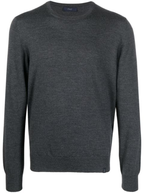 Fay crew-neck virgin-wool jumper