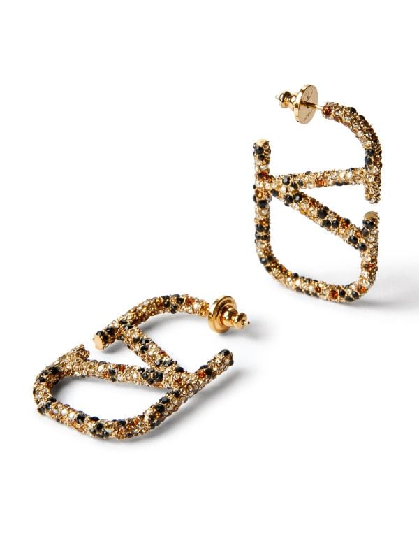 Valentino Garavani Vlogo Signature Crystal Drop Earrings - Gold