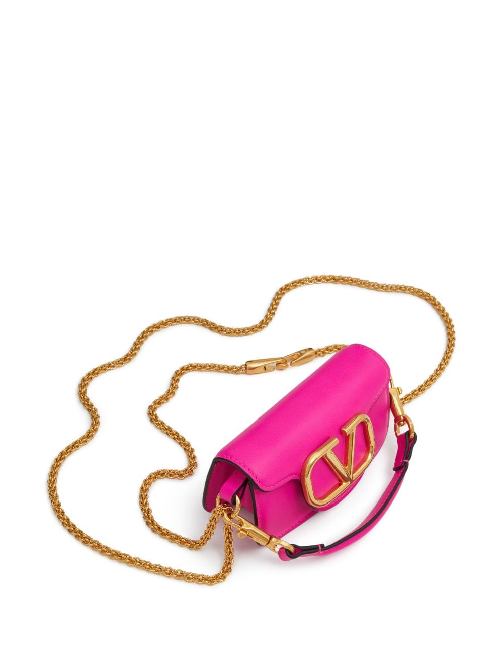 Shop Valentino Micro Locò Leather Shoulder Bag In Pink