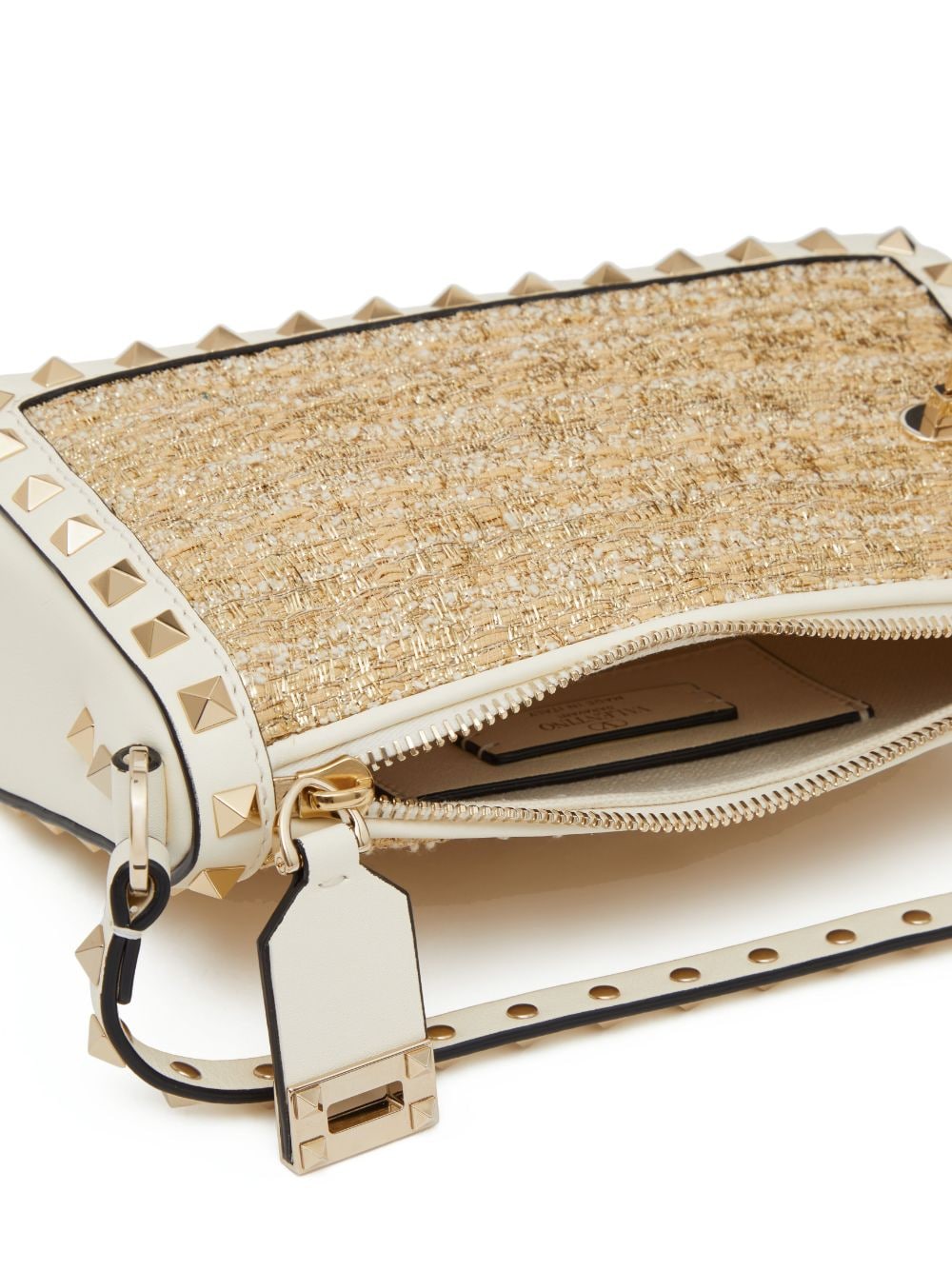 Rockstud Small Boucle Crossbody Bag in White - Valentino Garavani