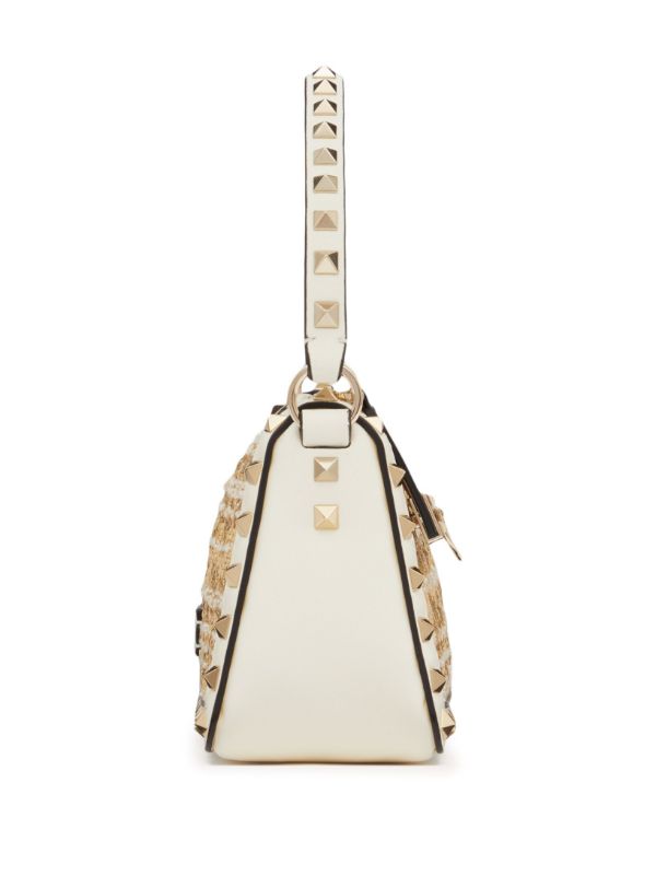 Rockstud Small Boucle Crossbody Bag in White - Valentino Garavani