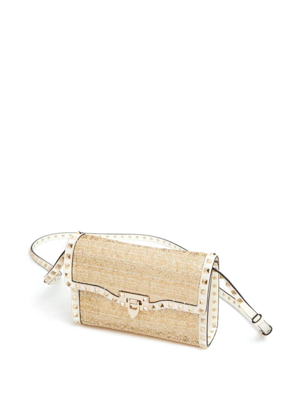 Rockstud Small Boucle Crossbody Bag in White - Valentino Garavani