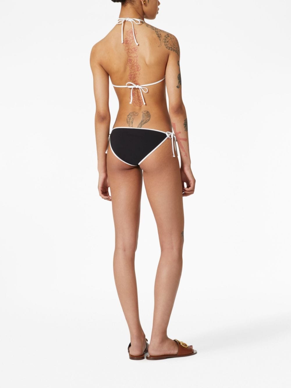 Shop Valentino Vlogo Signature Halterneck Bikini In Black