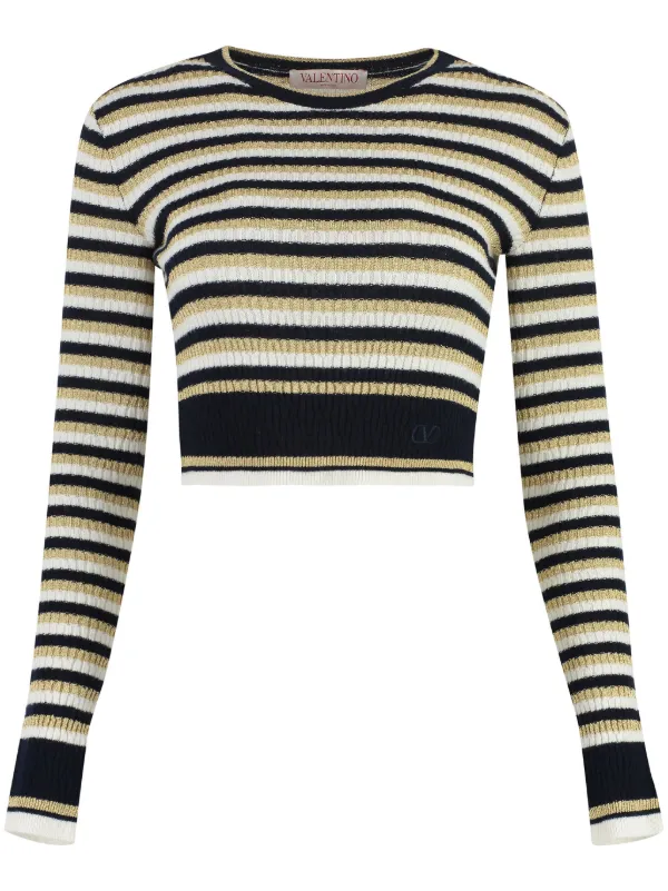 Valentino Garavani Striped Lurex Jumper Neutrals FARFETCH JO