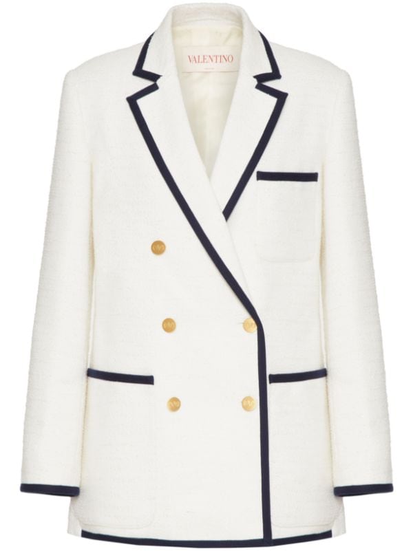 Balmain monogram-jacquard double-breasted Blazer - Farfetch