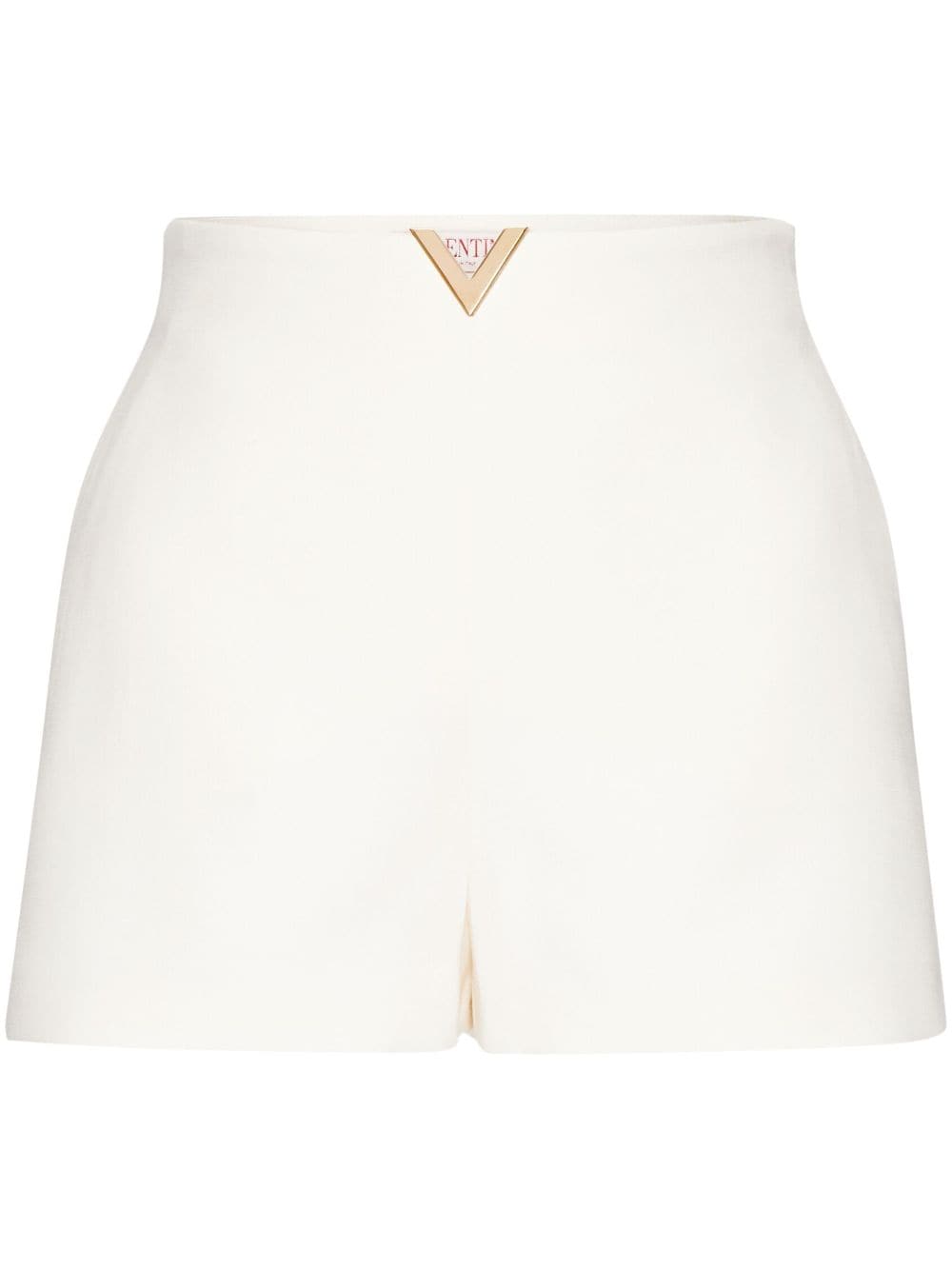 Shop Valentino Crepe Couture Tailored Shorts In White