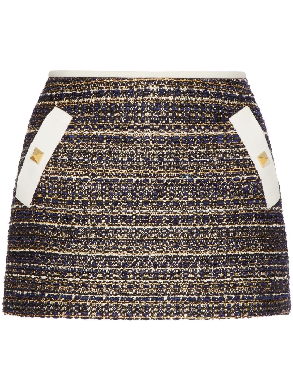 Shop Valentino Tweed Party Miniskirt In K1d