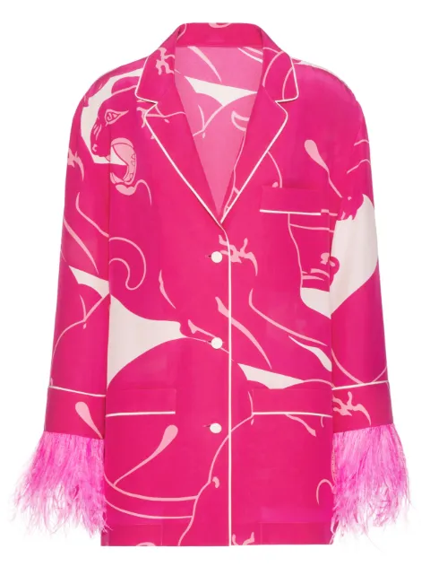 Valentino Garavani Panther crepe-de-chine blouse