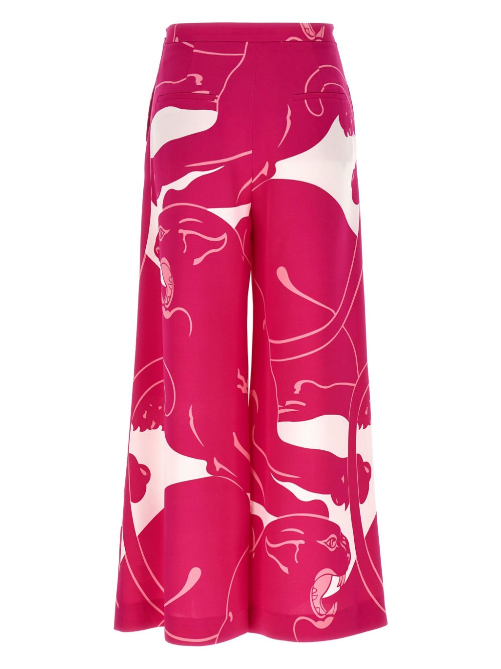 Valentino Garavani Cady Panther silk trousers - Pink