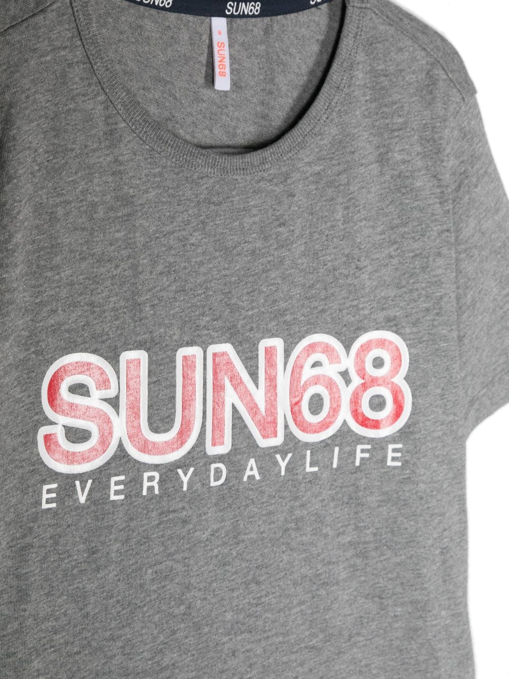 Shop Sun 68 Logo-print T-shirt In Grey