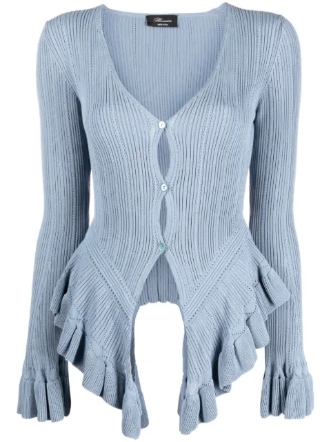 Blumarine ruffled-hem knit cardigan