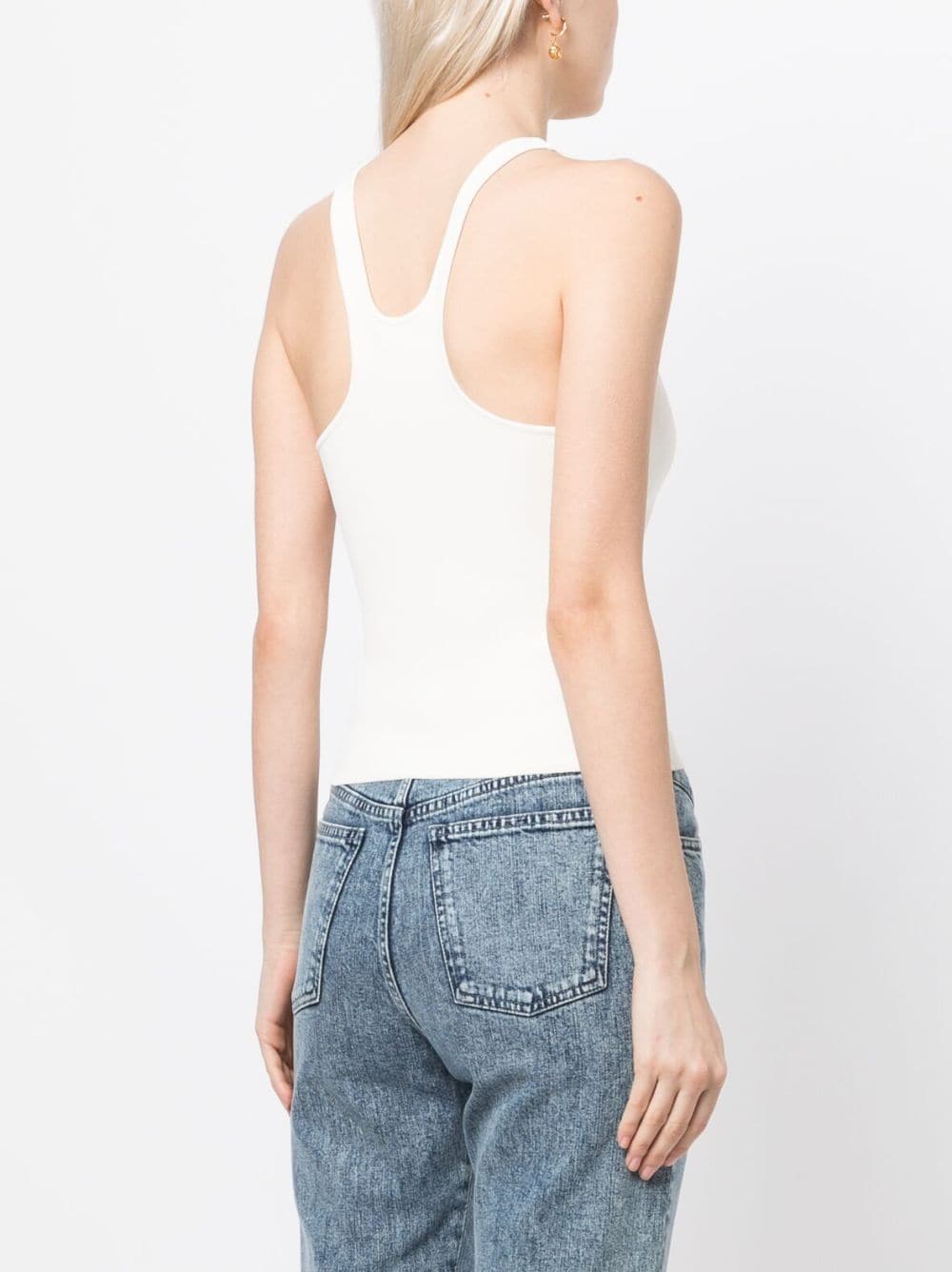 Shop Stella Mccartney Sleeveless Racerback Tank Top In White