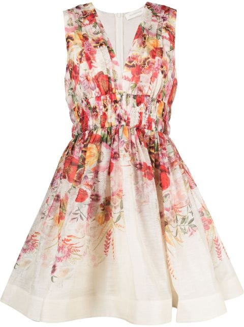 ZIMMERMANN فستان بطبعة زهور ورقبة V