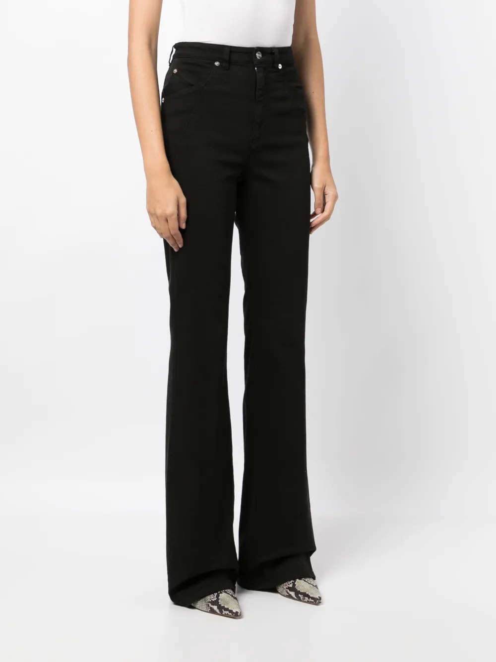 N°21 Button Flared Leg Jeans In Black
