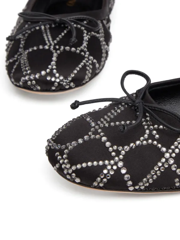 Valentino Garavani Toile Iconographe Embellished Ballerina Shoes