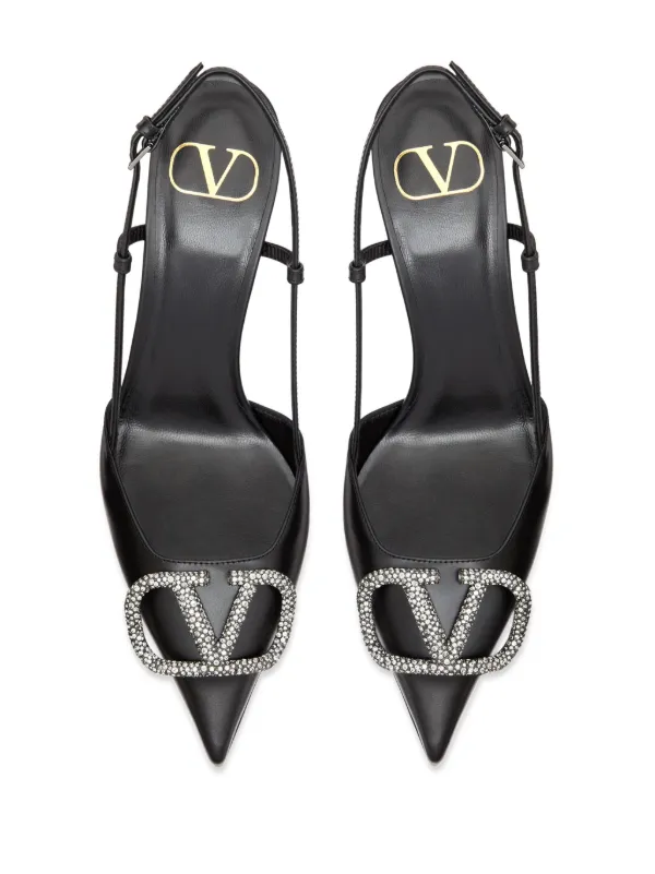パンプス VALENTINO BLACK LEATHER VLOGO SIGNATURE PUMPS VLogo leather pumps in black - Valentino Garavani | Mytheresa