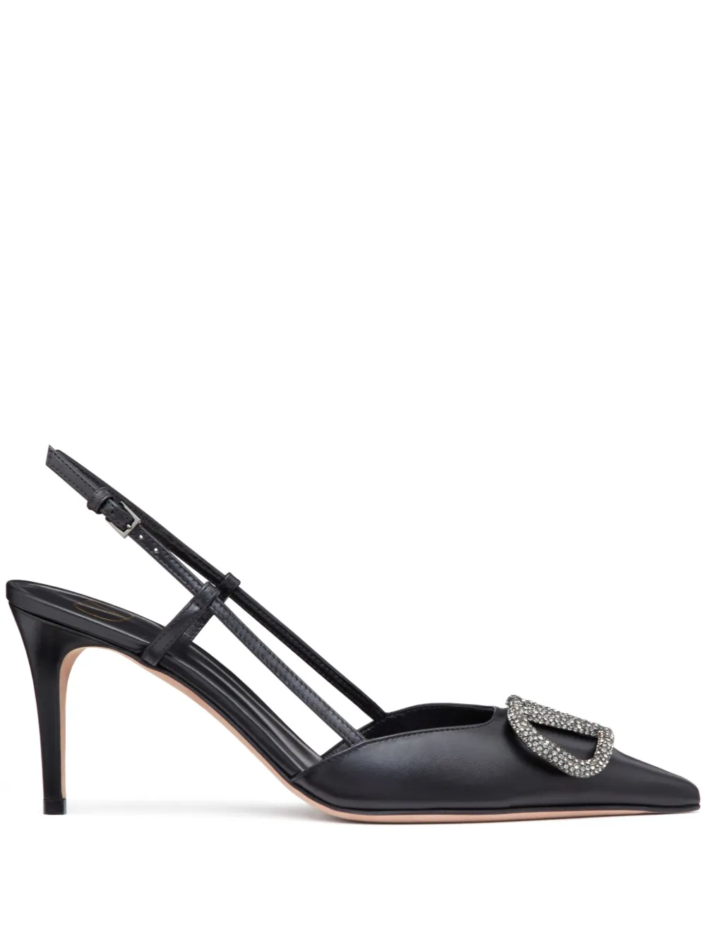Valentino Garavani 80mm VLogo Signature Slingback Pumps | Black
