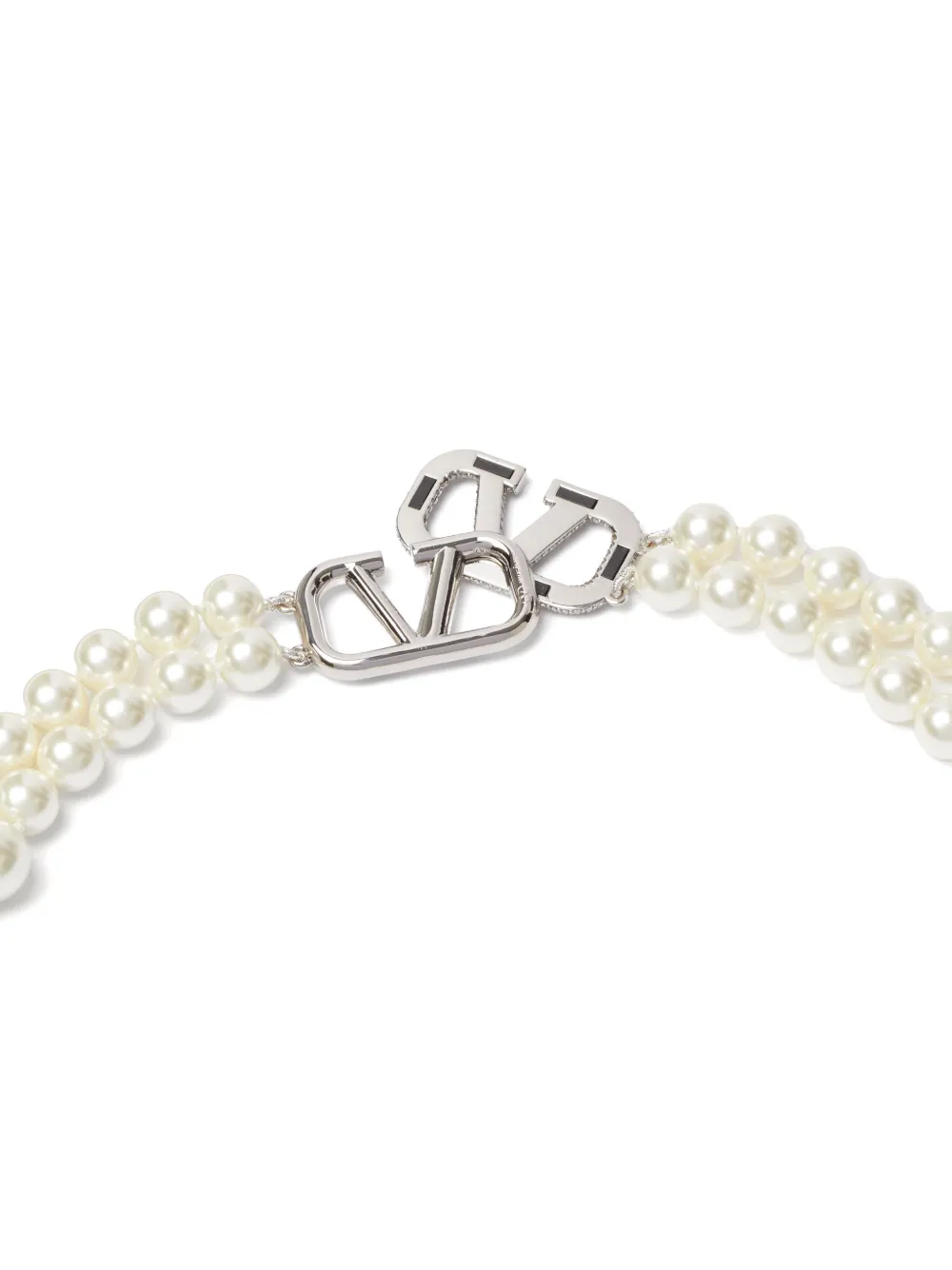 【関税&送料込】Valentino Garavani Ivory Pearls Necklace Valentino Garavani VLogo Signature Pearl Necklace | White