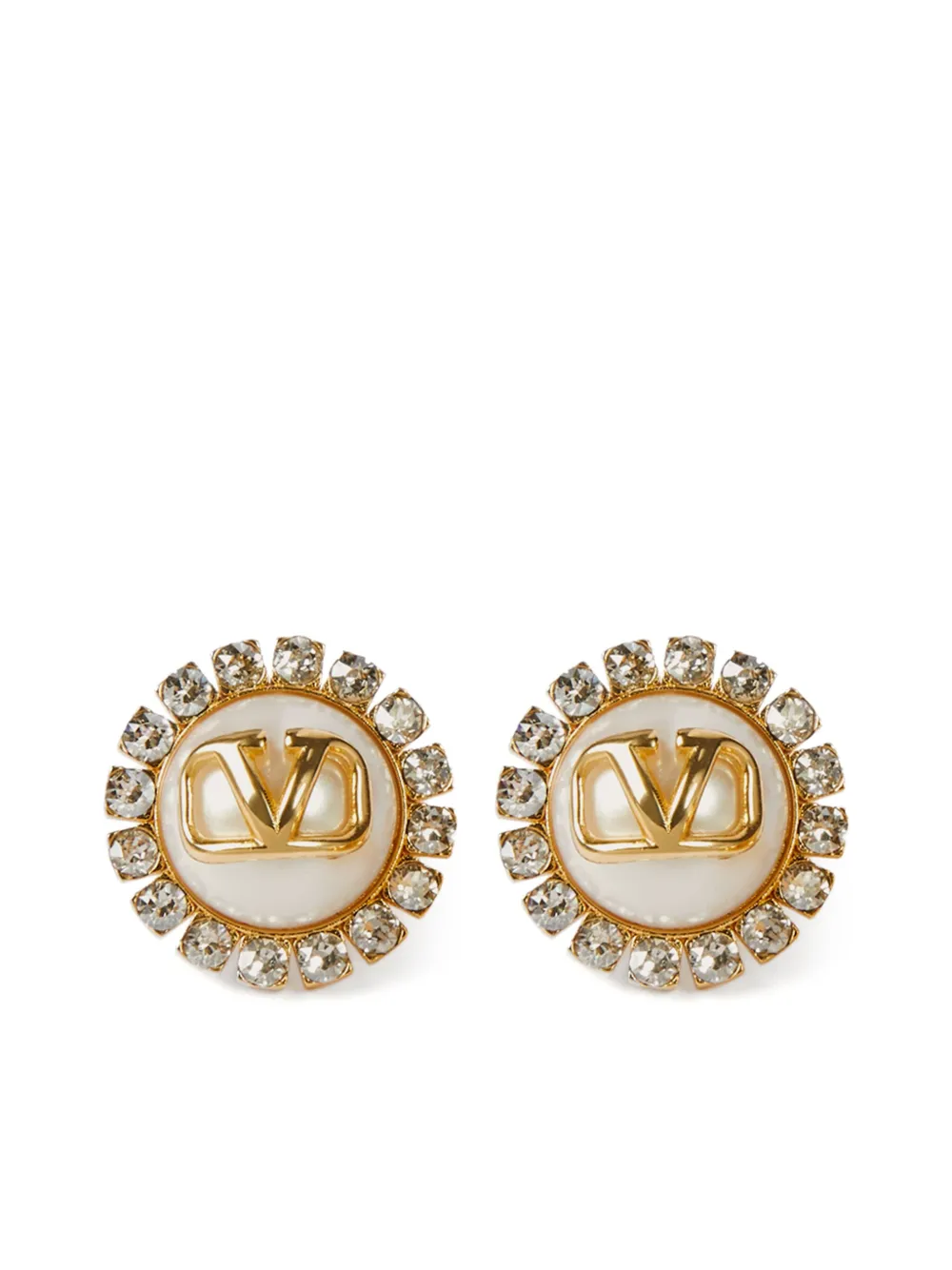 Valentino Garavani Orecchini con cristalli VLOGO | oro | Image 1