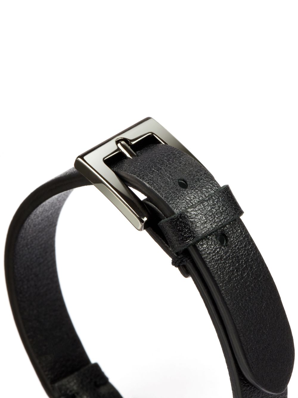 Shop Valentino Vlogo Signature Leather Bracelet In Black