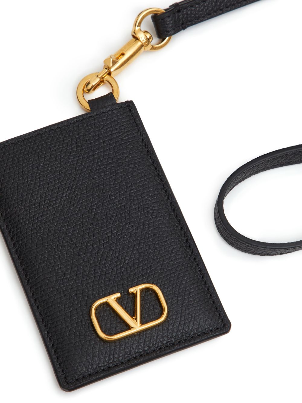 Shop Valentino Vlogo Signature Neck-strap Wallet In Black