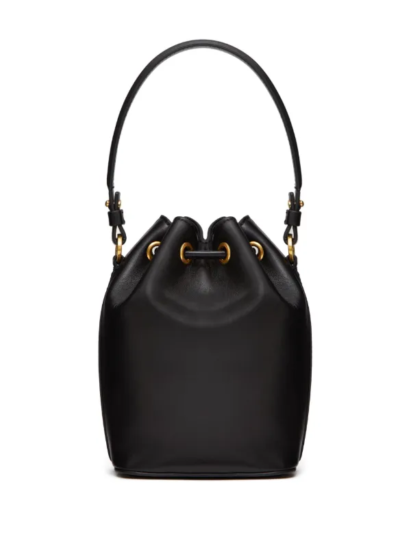 Mini black shop bucket bag